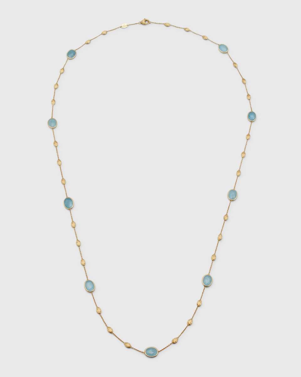 Siviglia 18K Yellow Gold Aquamarine Long Necklace